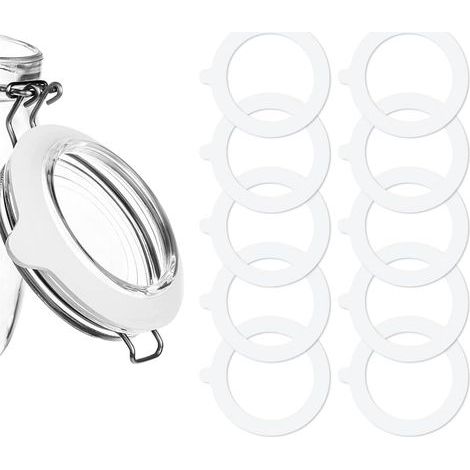 CCYKXA  10 Pieces Jar Sealing Rings, Silicone Jar Gaskets, Replacement Silicone Seals, Rubber Seals, for Glass Jars, Food Preservation