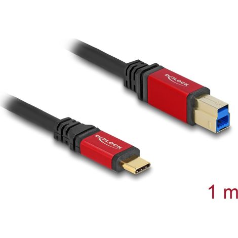 Delock Cable USB 5 Gbps USB Type-C⢠macho a USB Tipo-B macho 1 m rojo metal