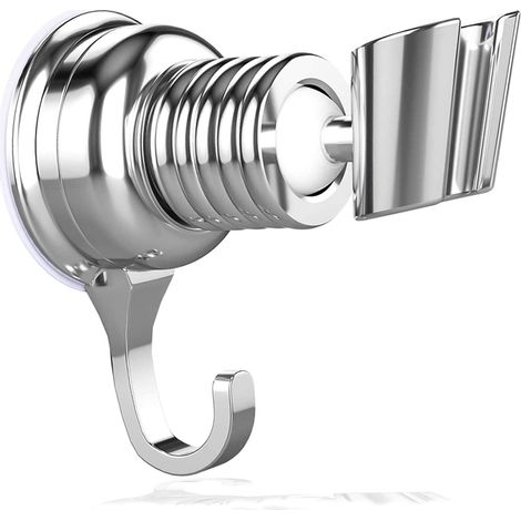 1 Support de douche, fixation ventouse réglable, accessoire salle de bain universel, montage mural sans perçage (1/5)