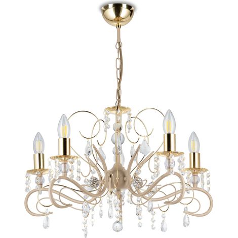 Kayen Beige Kronleuchter 5xE14 57 cm (1/5)