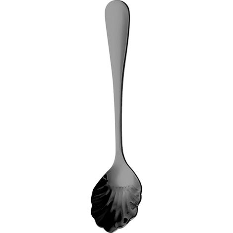 Cuillère À Café - Acier Inoxydable 304 - Forme Éventail Vintage - Pour Sucre Fin Café Dessert Yaourt - 1 Pièce (1/4)