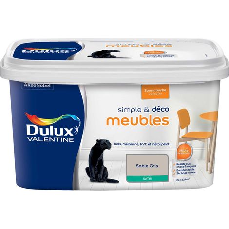 Peinture De Rénovation Simple & Deco Meubles Satin Sable Gris 2 L - Dulux Valentine