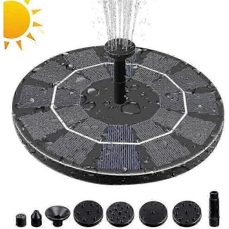 Pompe solaire de fontaine de 3,0 W, adaptée aux bains d'oiseaux, équipée d'une batterie de secours de 3,7 V et 1200 mAh, peut être placée de manière autonome, pompe solaire flottante portable, adaptée (1/5)