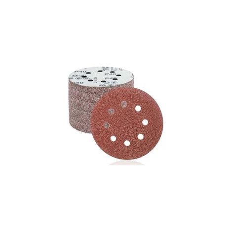 Disques de Ponçage Papier Abrasifs 125mm.8 trous,50 pièces Disques Ponceuse: Disques abrasifs perforés \u200bauto-agrippant 125 mm Grain 40 pour Random Orbital Sander,Poncer/Polir (1/3)