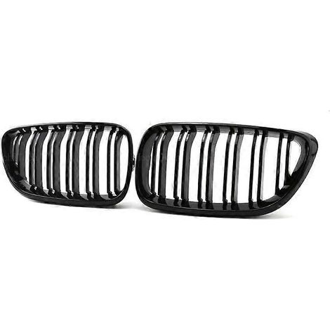 Frontstoßstangengrill im Rennstil für BMW 2er F22 F23 F87 M2 (2014–2019) – Doppellamellen-Ersatzgrill – Komplett schwarz