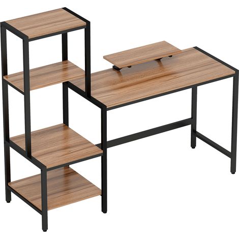 GagaBureau informatique avec support ecran et etagere 4 niveaux design industriel (1/5)