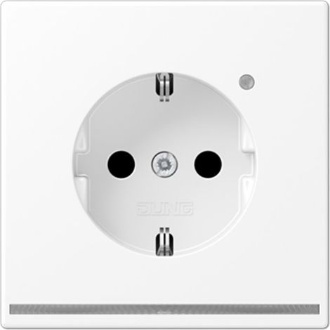 Jung Enchufe SCHUKO®, 16 A 250 V , con luz de orientación LED, SAFETY+, termoplástico lacado, Serie LS, blanco nieve mate LS 1520-O WWM LNW