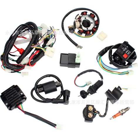 Accessoires pour quads (150, 200 et 250 cm³) : faisceau électrique complet à trois broches, système d'allumage et CDI. (1/5)