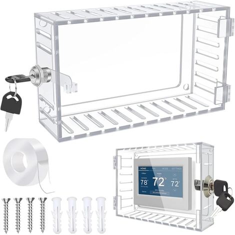 Tapa protectora para termostato con llave, tapa de pared de plástico transparente (1/5)