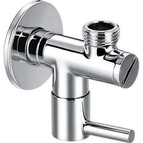 Design Eckventil 1/2" mit 3/8" Anschluss in Chrom mit Filter (1/2)