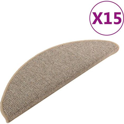 Tapis d'escalier 15 pcs,Marches d'escalier 65 x 21 x 4 cm Marron Demi-rond Grand CFW738221 (1/5)