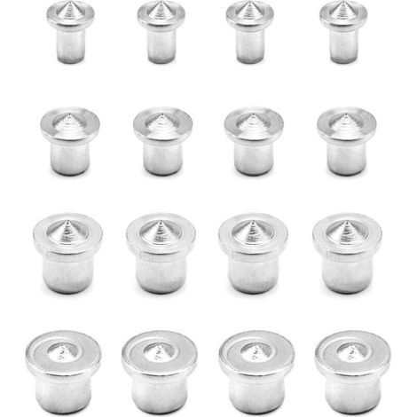 16PCS Centreurs pour Chevilles Bois, Outil de Guide de Percage en Acier Inoxydable, 6/8/10/12 mm (1/5)