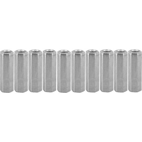 10 écrous à tige longue M8, écrous hexagonaux à manchon, fixations filetées d'écartement (M840)