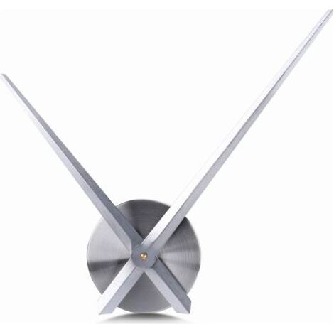 Große Wanduhr – 3D-Zeiger – Quarzwerk – Kunsthandwerk – Wohnaccessoires (Silber) (1/5)