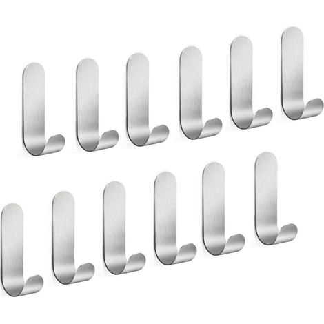 Klebehaken Selbstklebend Edelstahl SUS304 Handtuchhaken 12 Silber (1/5)