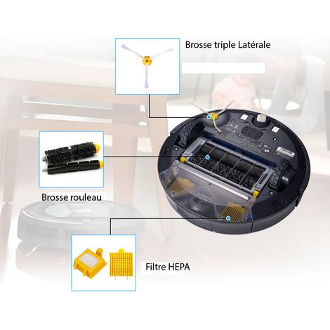 Kit de 16 Accessoires pour Aspirateur iRobot Roomba Serie 700 720 750 760 765 770 772 772e 774 775 776 776p 780 782 782e 785 786 786p 790 HOBBYTECH (1/3)