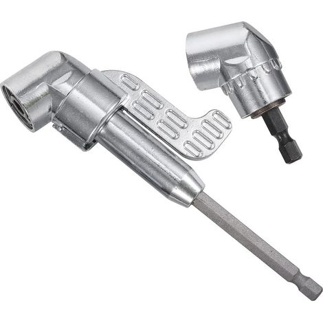 (long + court)Adaptateur de visseuse d'angle 105° avec embout de vissage multifonction Bend Tige hexagonale de 1/4" Pour les ouvriers de la constr (1/5)