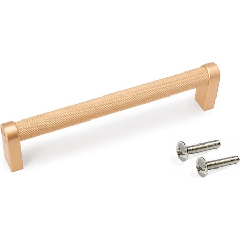 Poignée pour meubles Bergen L141mm entraxe 128mm Aluminium Peint en or- EMUCA - 9365410 (1/3)