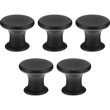 Lot de 5 Poignées de Porte D’Armoire en Aluminium, Finition Or Mat et Noir Mat, Design Rond, Dimensions 25X21 MM, Poignées Métalliques pour Meubles, Tiroirs et Placards, (1/5)