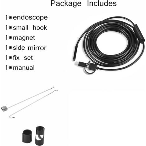 Endoscope Camera Usb 720P Endoscope Camera, Ip67 Waterproof 8Mm Probe Inspection Cameras 10M Semi-Rigid Cable With 6 Leds, Type-C Compatible With Otg Android Phones, Pc -10M Cable (1/3)