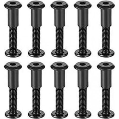 A set of 10 830M6 fixing bolts, with matching nuts, black carbon steel round hexagonal head nuts. (1/5)