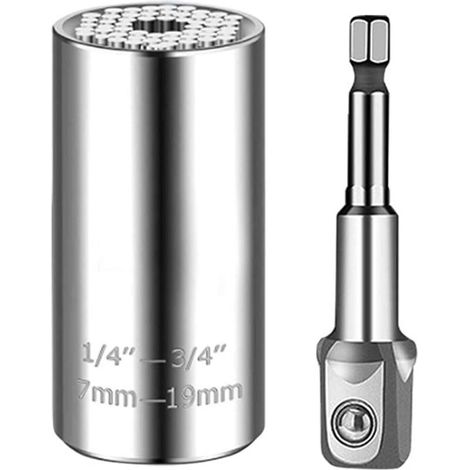 Clés à Douille Universelle,Multifonction Outil à Main,douille universelle,petit et portable utilisé dans l'industrie automobile, la maison, la fabrication (7-19 mm) (1/5)
