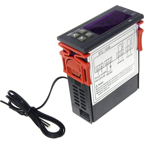 Régulateur de Température pour Micro-ordinateur, Capteur NTC, Thermostat électronique, Mini écran LED Transparent Haute Résolution, Sûr 110‑220 V pour éclosion d'aquarium (1/5)