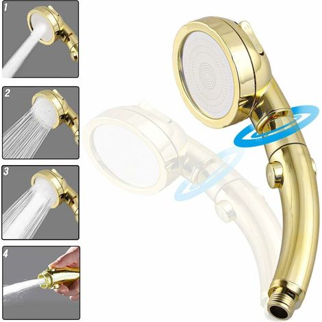 Shower Head, Shower Hand Shower with 3 Shower Modes, High Pressure Stainless Steel & Water Saving Shower Head, Bathroom Shower Accessory, for SPA / Massage / Bathroom (1/5)