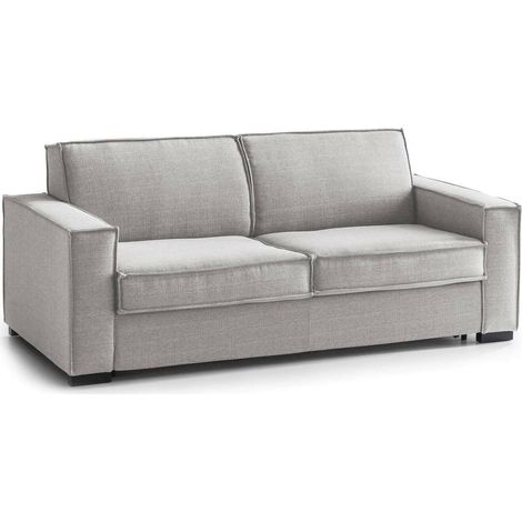 Dmora - Festes Sofa Dospin, 3-Sitzer-Sofa, 100% Made in Italy, Wohnzimmersofa aus Stoff, mit Standard-Armlehnen, Cm 220x95h90, Grau