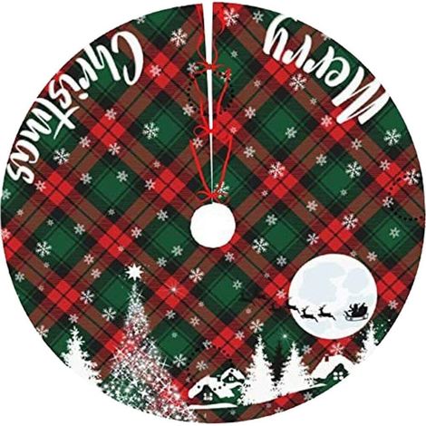 Jupe d'arbre de Noël de 48 pouces, décoration d'arbre de Noël, adaptée à la décoration de Noël de fête de vacances intérieure et extérieure (1/5)