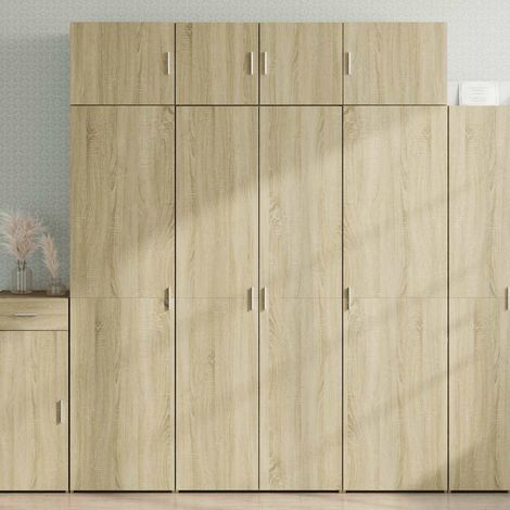 vidaXL Storage Cabinet Sonoma Oak 80x42,5x225 cm Engineered Wood (1/5)