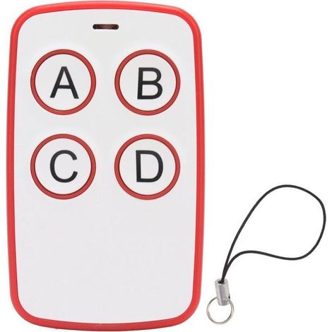 Télécommande sans Fil Porte-clés 4 Touches 315MHZ Télécommande Intelligente Universelle sans Fil pour Porte Roulante électrique de Bureau (Rouge) (1/4)