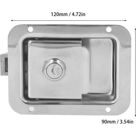 304 acier inoxydable RV porte loquet boîte à outils serrure encastré avec 2 clés pour RV remorque camions de pompiers (1/4)