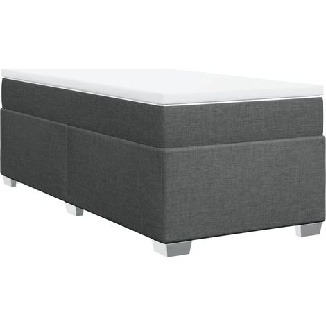 Maison Exclusive - Cama box spring con colchón tela gris oscuro 9 (1/5)