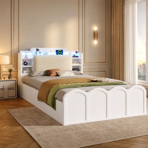 Letto per bambini 90x200 cm in legno bianco con contenitore, senza materasso – MEUBLIV (1/5)