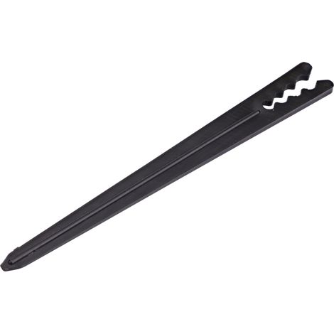 Soportes para tubos capilares 4/7 y 3/5, marcos de soporte, estacas para jardín, postes, suministro para riego por goteo, 5.5" de largo, plástico, paquete de 50 unidades, negro. (1/5)