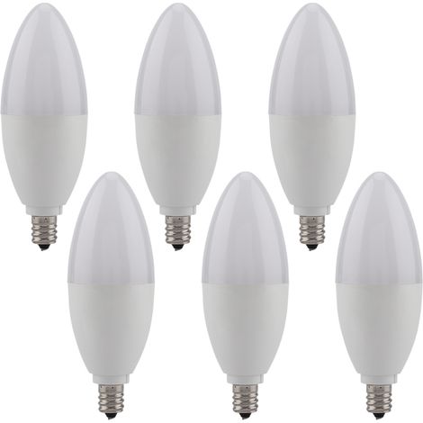 Lot de 6 ampoules LED E12 de type candélabre, 5 W, blanc chaud (1/5)