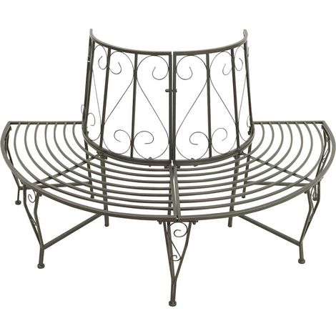 Maison Exclusive - Panchina Semicircolare per Albero 160 cm in Acciaio (1/5)