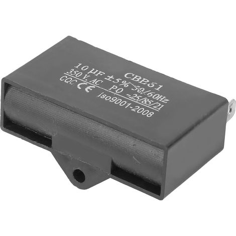 CBB61 Condensateur de démarrage pour moteur de ventilateur en plastique 350VAC 10µF ±5% 50/60Hz (1/5)