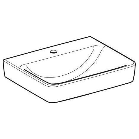 Geberit Renova Plan, Waschtisch, 55x44 cm, 1 Hahnloch, ohne (1/5)