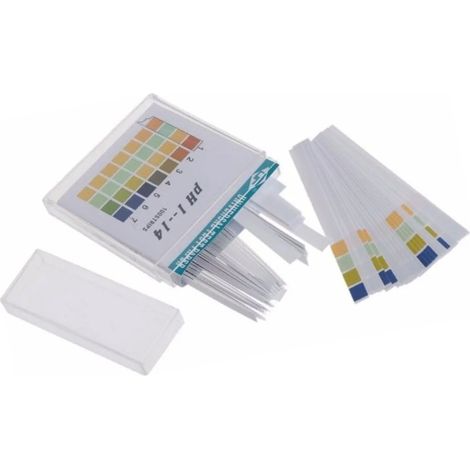 Bandes de test pH 0-14 pour analyse d'échantillons, 100 bandelettes indicatrices (sans préparation requise), usage universel, édition Mexique. (1/5)