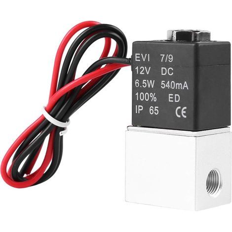 Électrovanne pneumatique en aluminium 12 V CC 1/4\ (1/3)
