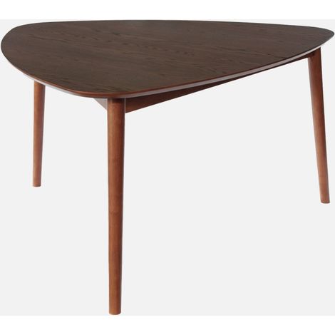 Tavolo da pranzo triangolare in legno di hevea impiallacciato rovere, 6 posti (1/5)