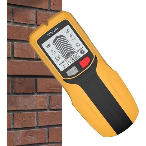 Barfinder-Detektor – Wandscanner-Messgerät – Wandmontage zum Selbsteinbau – Multifunktionales LCD-Display – 18,6 x 7,5 x 4,4 cm – Gelb (1/5)