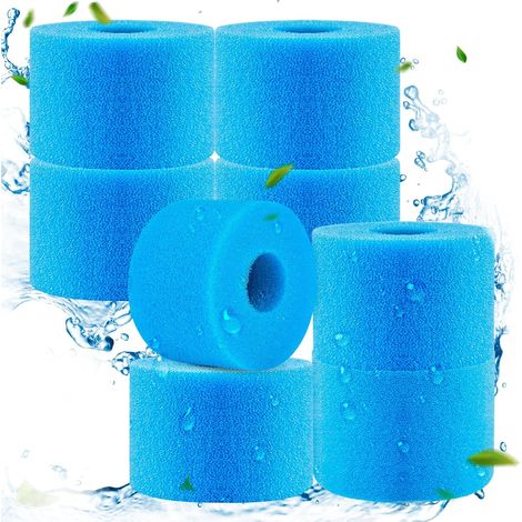 8 éponges filtrantes S1 pour piscine, mousse réutilisable et lavable, cartouche de rechange pour spa et piscine. (1/5)