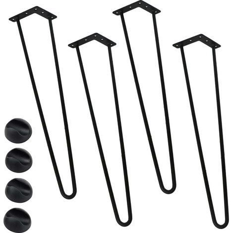 Set 4 Gambe Piedi Tavolo Pranzo Scrivania 71cm Metallo Design Moderno Nero