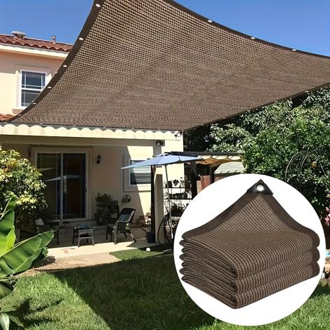 SIENTICE Sonnenschutznetz, Sonnensegel, Balkon-Sichtschutznetz, perforiertes Sonnenschutznetz, Kaffeebraun, 2 x 4 Meter (1/5)