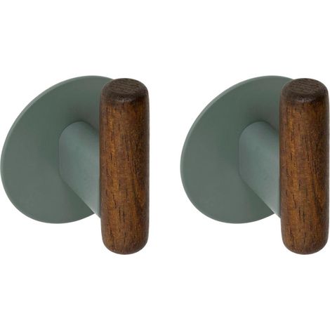 Lot de 2 Patères Adhésives "Cassie" 8cm Vert (1/3)