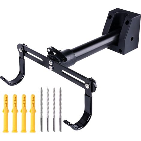 Support Mural pour Vélo - Porte-Bicyclette Horizontal d'Intérieur Organisateur de Stockage Réglable à 360 Degrés pour Garage Atelier Jardin