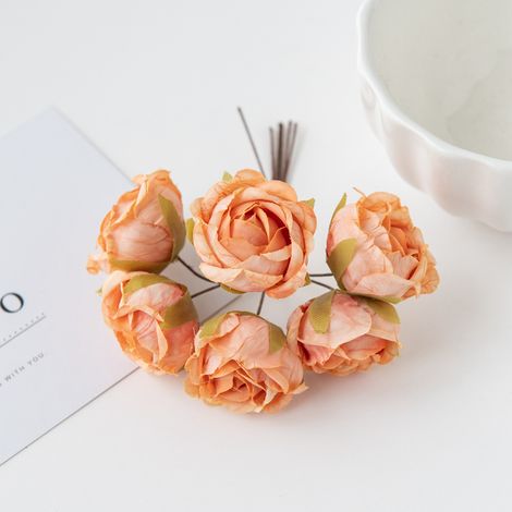 Broche décoration de mariage en rose de thé en soie artificielle, pour mariée, cadeau DIY, ornement de Noël pour la maison et les pièces – 12 pièces (1/4)